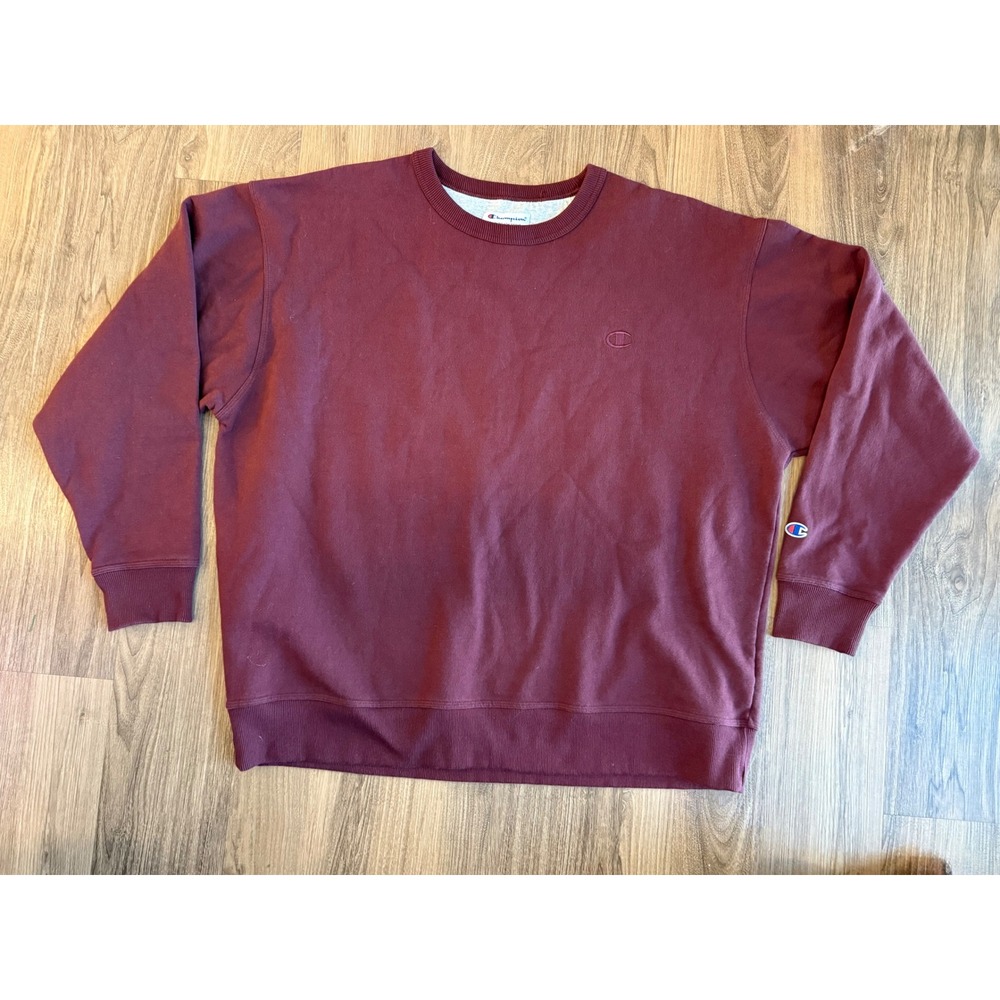 Champion Authentic Athleticwear Mens 2XL Crewneck Sweatshirt Burgundy S0888 Y2K